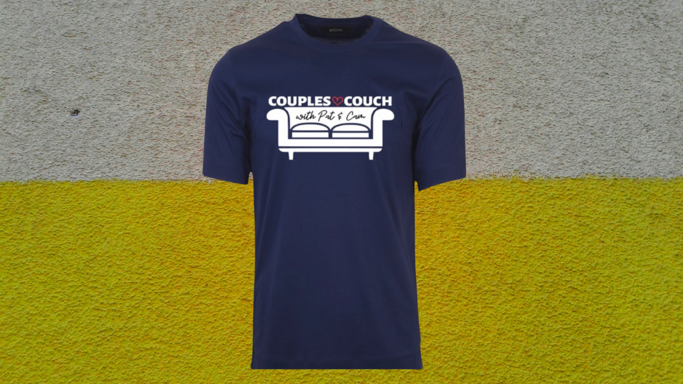 Couples Couch with Pat and Cam Logo Short Sleeve Tee-Shirt